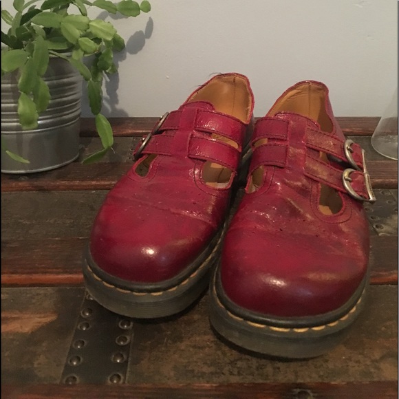 Dr. Martens Shoes - Cherry red made in UK Mary Jane dr martens